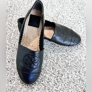 Tory Burch Benton Espadrille Leather Black like new